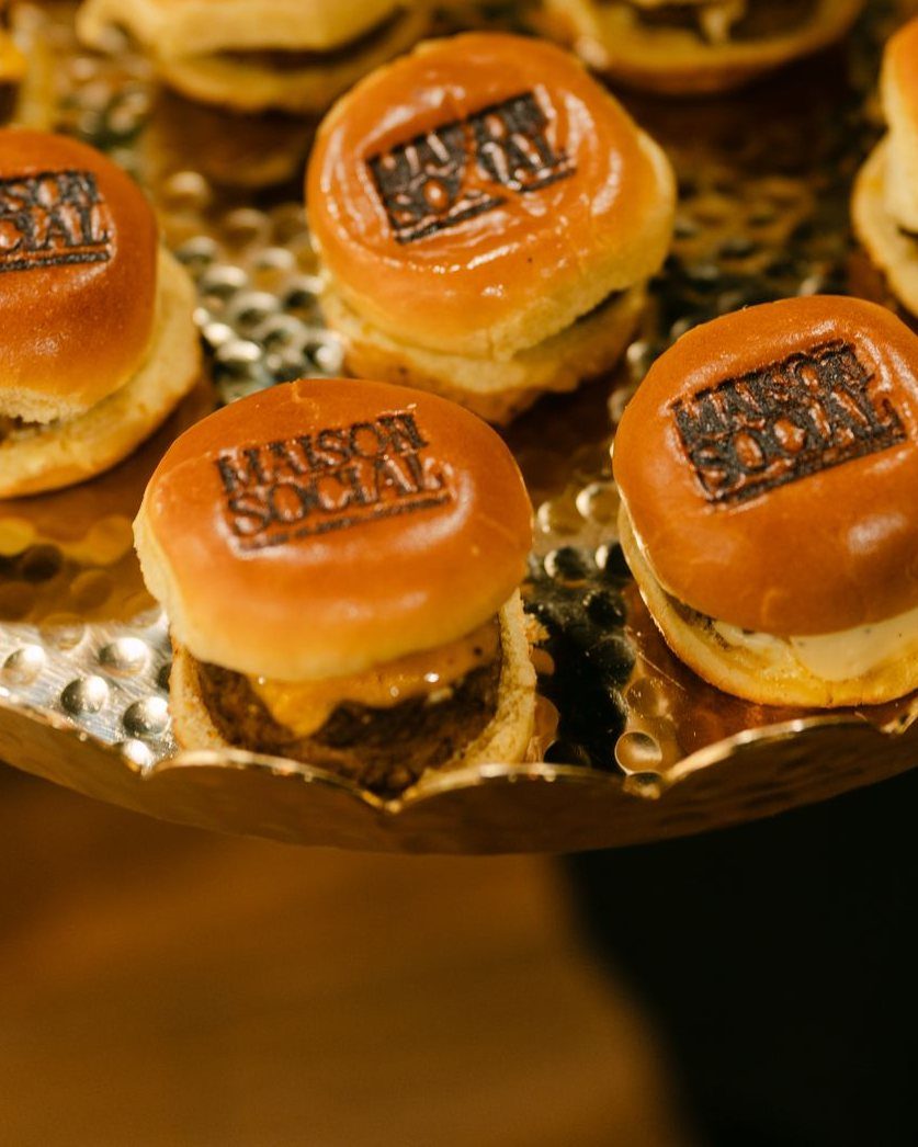 Maison Burgers on a silver tray